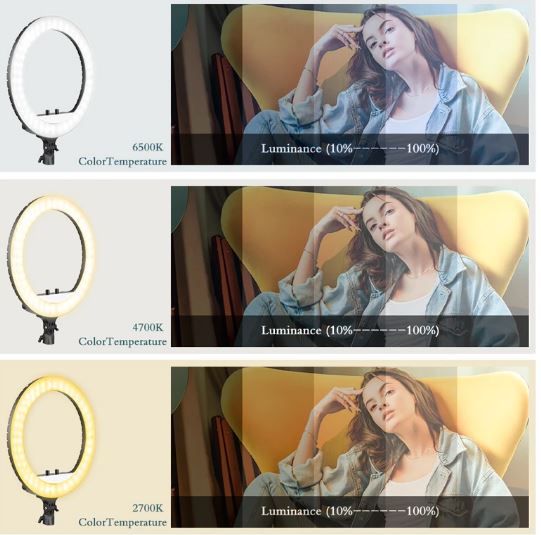 18 Inch Ring Light With Remote Control & 3 Phone Holders(NO TRIPOD STAND) | Photography Studio lighting | Selfie Ring Light | Makeup Light | Vlogging Light