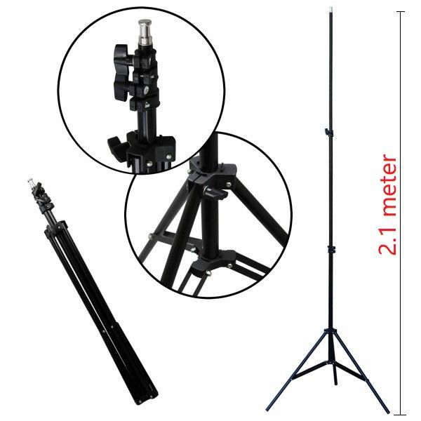 Tripod Stand, 3 Meter Lapel Microphone, Phone Holder & Ring Light Knob - 1.2Meters Tall Stand