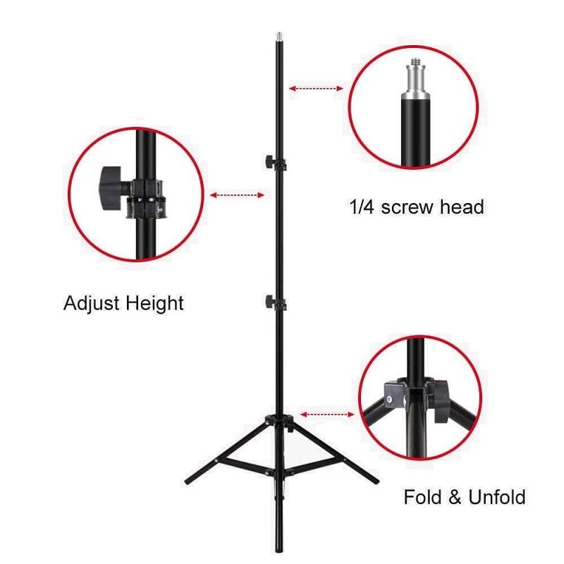 Tripod Stand, 3 Meter Lapel Microphone, Phone Holder & Ring Light Knob - 1.2Meters Tall Stand