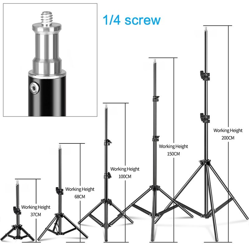 Tripod Stand, 3 Meter Lapel Microphone, Phone Holder & Ring Light Knob - 1.2Meters Tall Stand