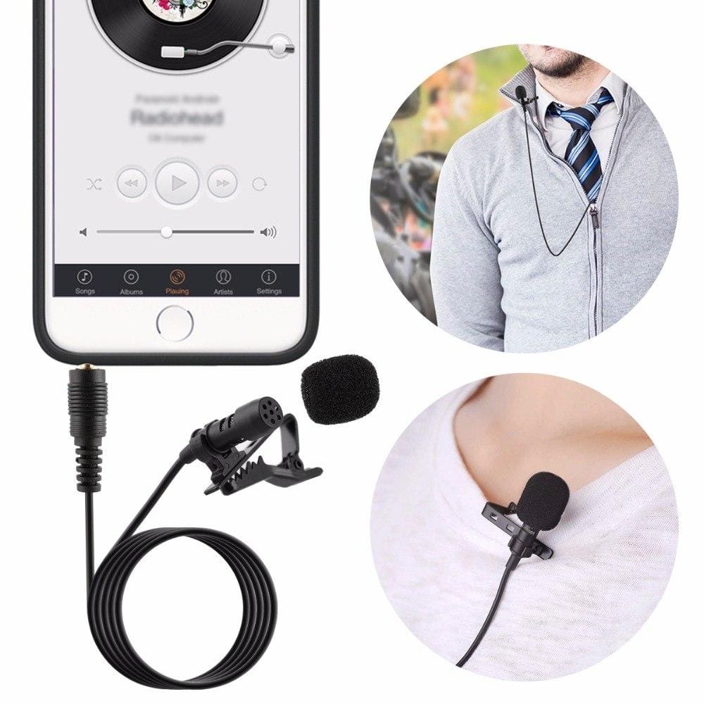 Lapel Microphone For Cameras & Phones -1.5 Meter Cable | Wired Lapel Microphone | Interview Mini Microphone