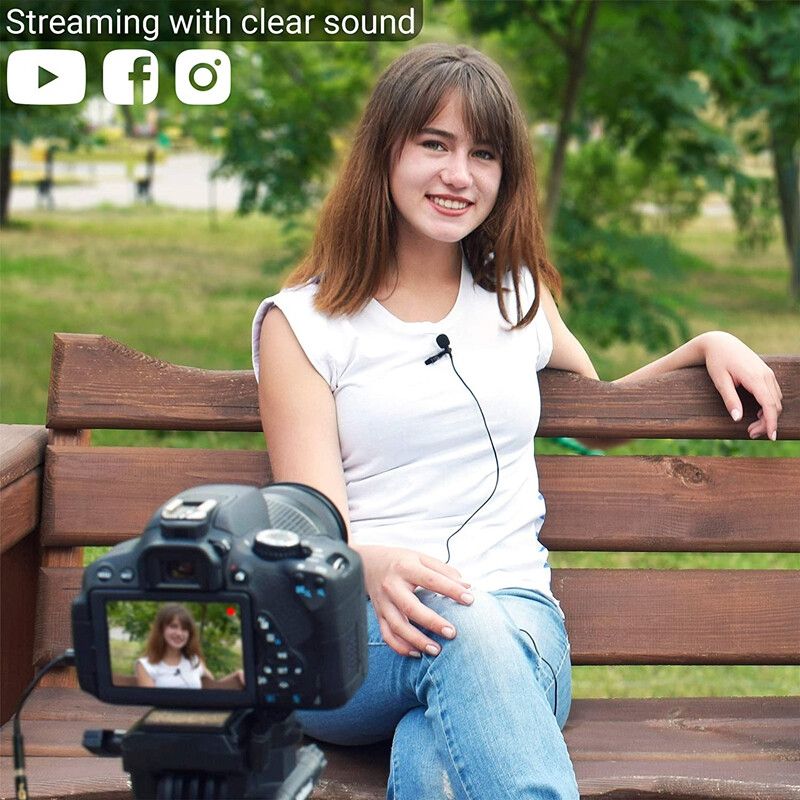 Lapel Microphone For Cameras & Phones -1.5 Meter Cable | Wired Lapel Microphone | Interview Mini Microphone