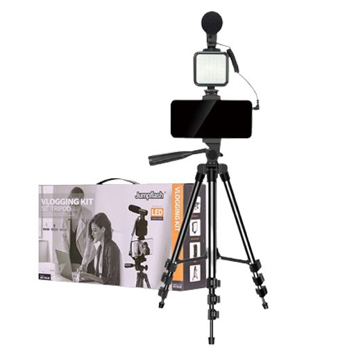 Vlogging Kit-05LM Phone DSLR Camera Tripod Vlogging Kit with Remote Control, Microphone, LED Light | Vlogging Kit