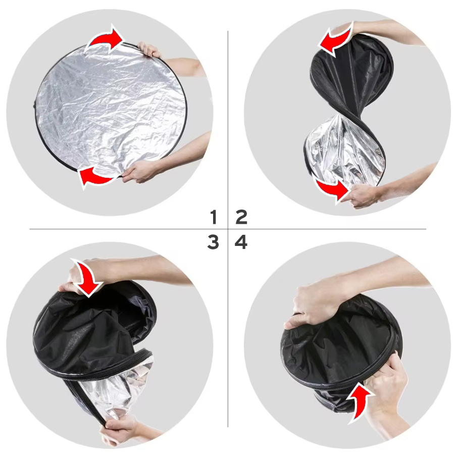 Photography Light Reflector | Round Reflector | Collapsible 5 in 1 | 110 CM/43inch | Studio Equipment Reflector