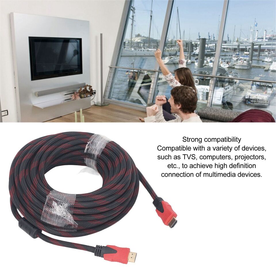 HDMI Cable 10Meter Wire, High Speed, 1080p Full HD | Nylon Mesh braided HDMI cable