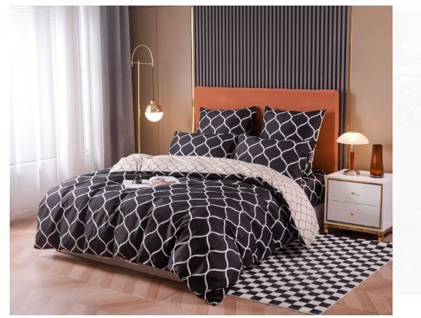 6pcs of Luxury Nordic Style Cotton Microfiber Duvet Cover Sets (One Duvet Cover, Four Pillow Covers or Cases and One Bedsheet) Bedding Set