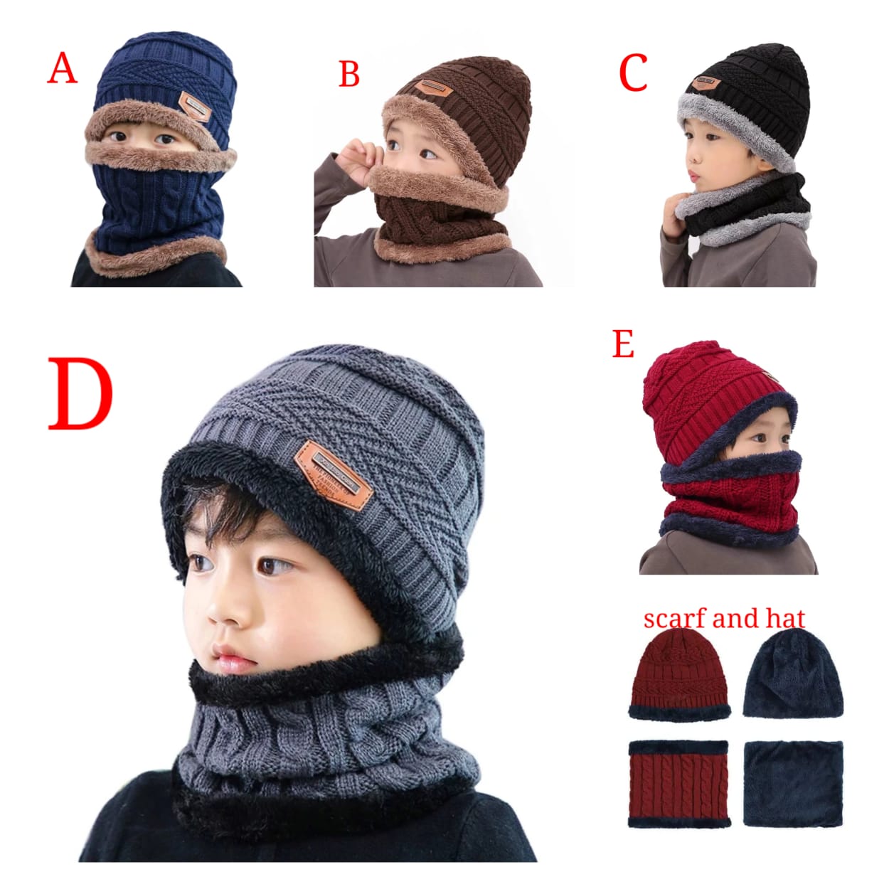 WINTER KIDS BEANIE HAT AND  SCARF SET
