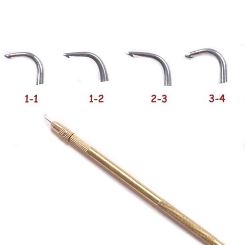 4 pcs Ventilating Needles +1 Brass Holder for Lace Wig Needle