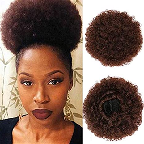 Ponytail Human Hair Extension for Black Women Silk Afro Yaki Kinky