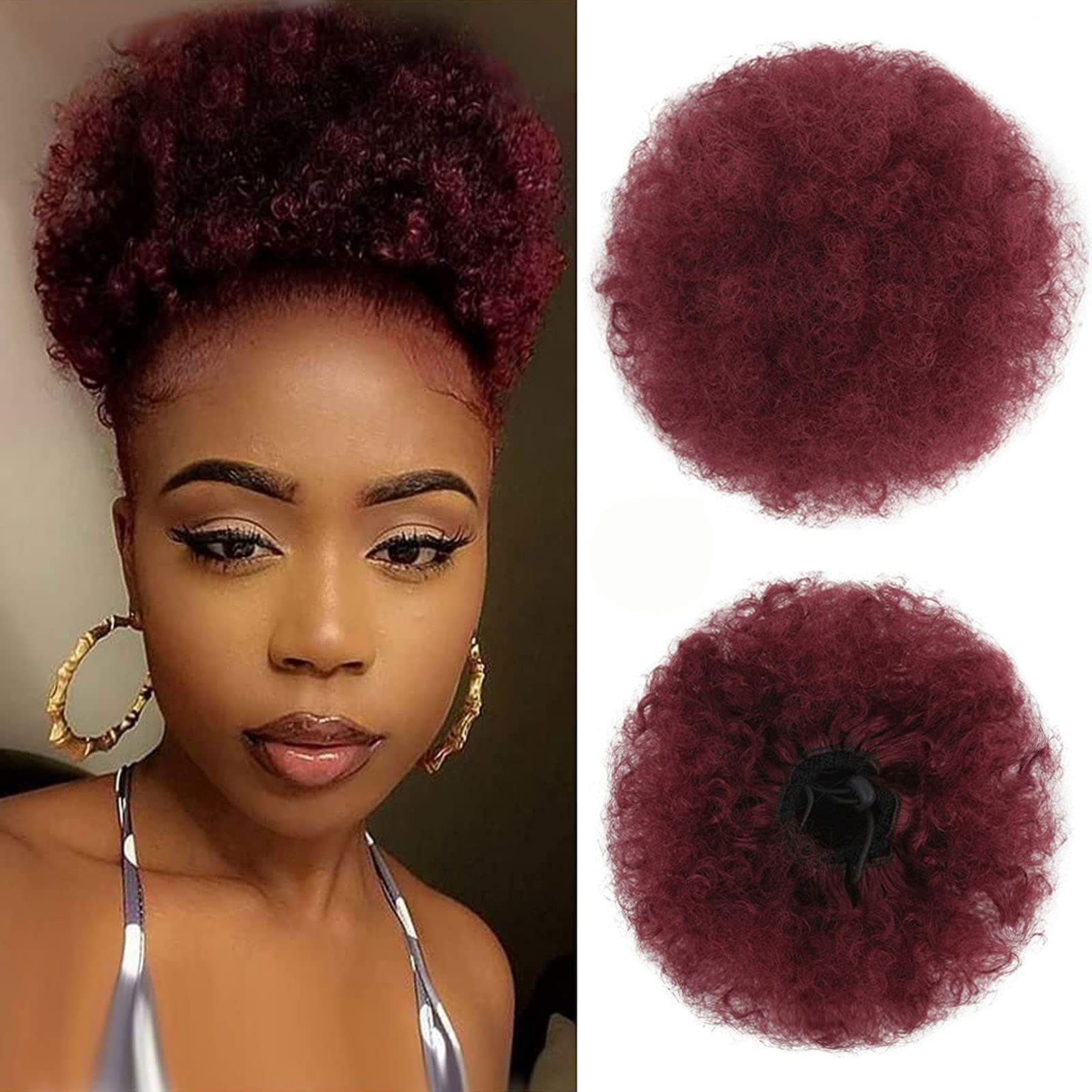 Ponytail Human Hair Extension for Black Women Silk Afro Yaki Kinky