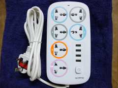 Multifunctional Power Extension Cable 3M 6 Way Socket with 3 USB Ports and 1 Type C USB Charging Port, 2500W High Power Extension Lead for Home Office Computers TVs Chargers Electronics Appliances and