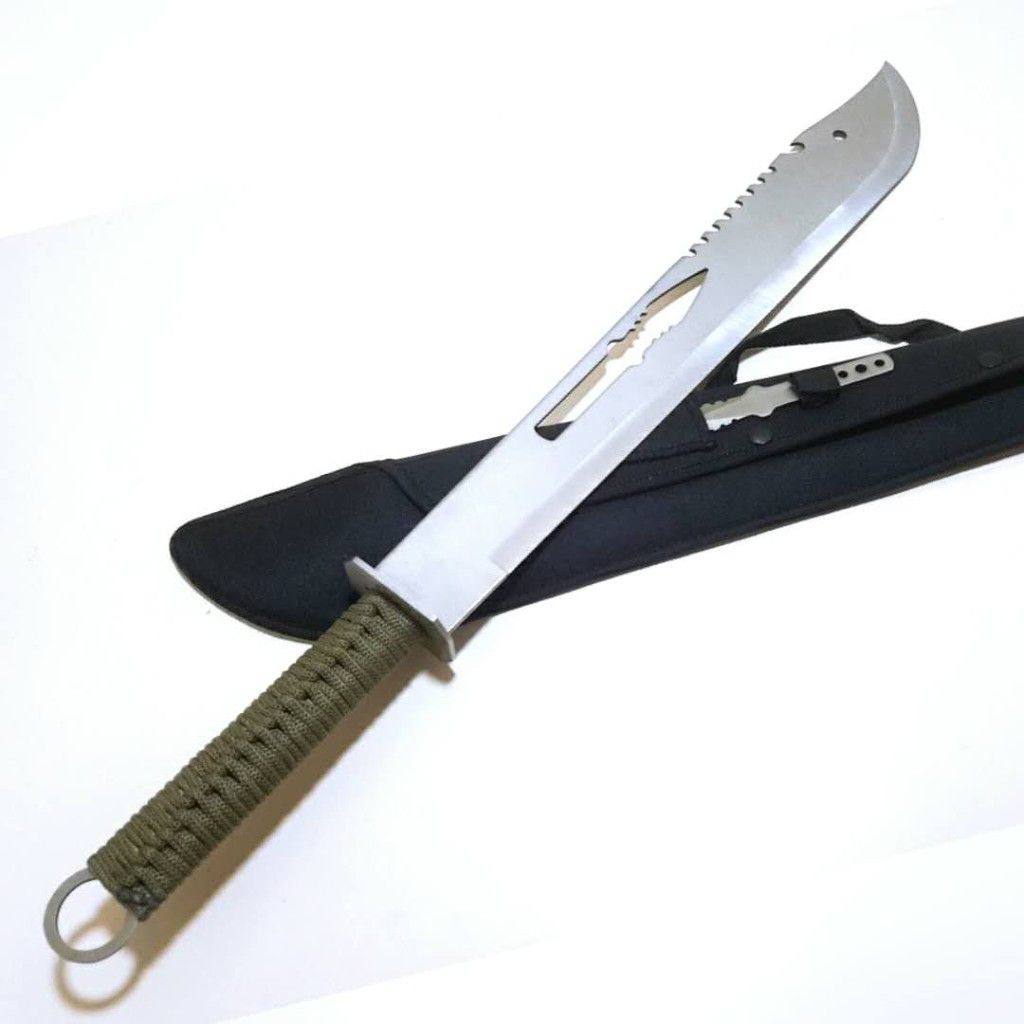 New Machete sword stainless steel 70cm combat tactical panga with throwing knife in stealth military grade hunting/Clearing sumarai sword man's best tool / men gift