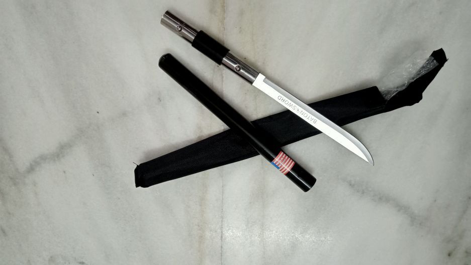 Baton sword USA combat knife with Protective pipe survival camping knife