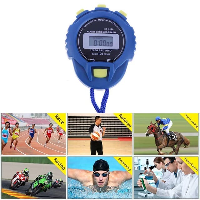 Digital stopwatch sporting timer watch with neck lanyard KADIO LCD Chronograph Digital Timer Stopwatch Sport Counter Odometer exam Watch Alarm