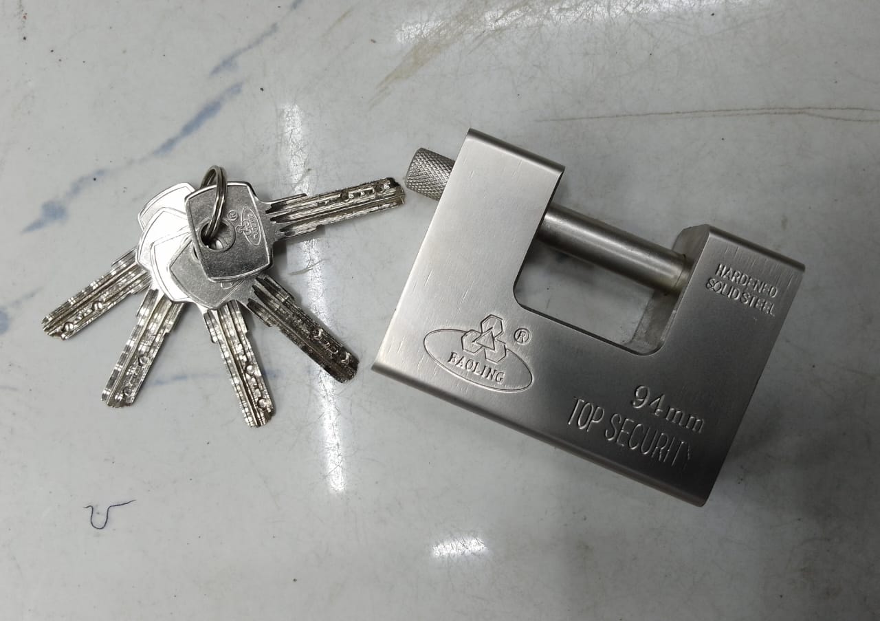 Rectangular padlock 94mm 4 keys top security lock Container Padlock 94mm Warehouse Heavy Duty Steel Rectangular Lock Keys