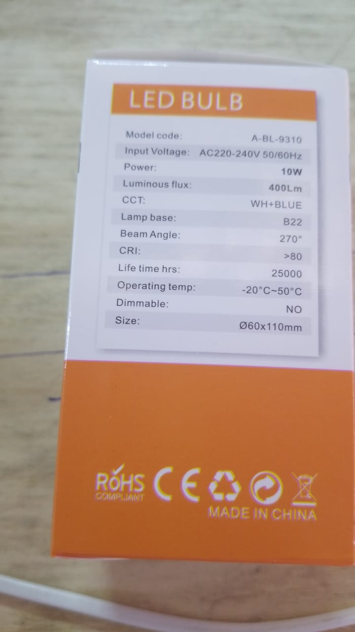 Avc 10W Multicolor LED Energy Saving Bulb(3 Colours In 1)enough brightness