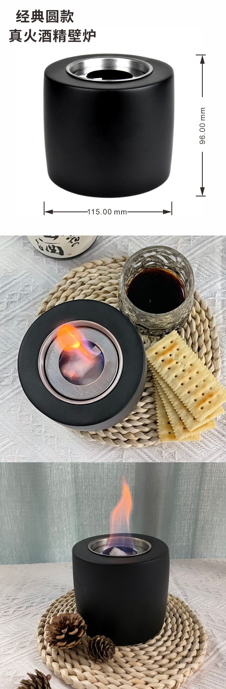 Desktop hand warmer fireplace light flame heater portable outdoor cement small stove alcohol stove