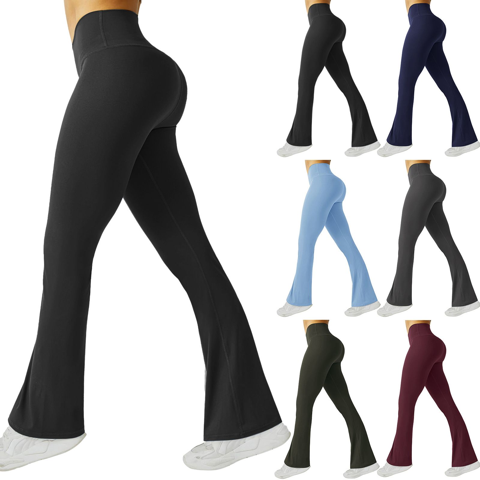 New high waisted pleated buttocks lifting pants, anti roll edge nude yoga pants, running and sports pants for external wear, breathable fitness bell pants, suitable for sports, yoga, Pilates, daily we