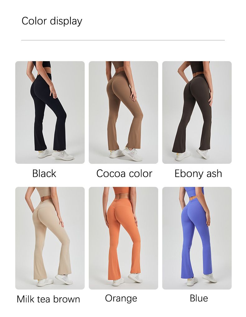 New high waisted pleated buttocks lifting pants, anti roll edge nude yoga pants, running and sports pants for external wear, breathable fitness bell pants, suitable for sports, yoga, Pilates, daily we