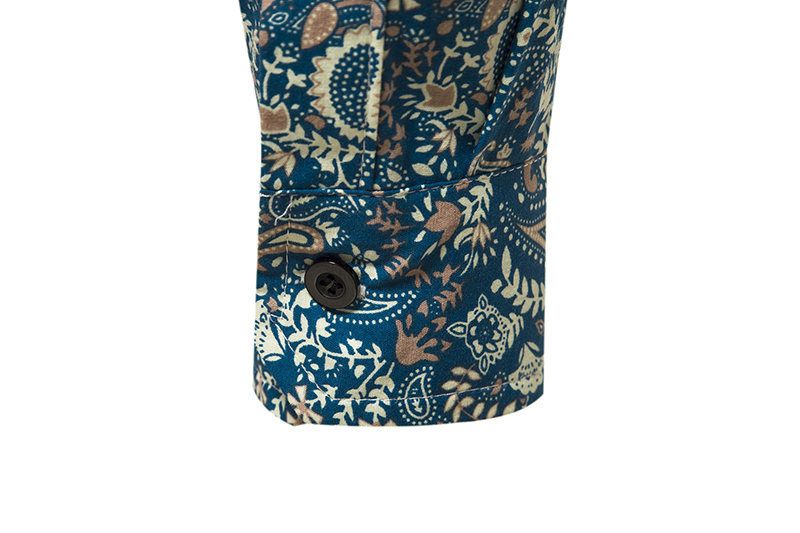Autumn and Winter New Long sleeved Shirt Men's Paisley Printed European Size Casual Long sleeved Shirt Men's Shirt