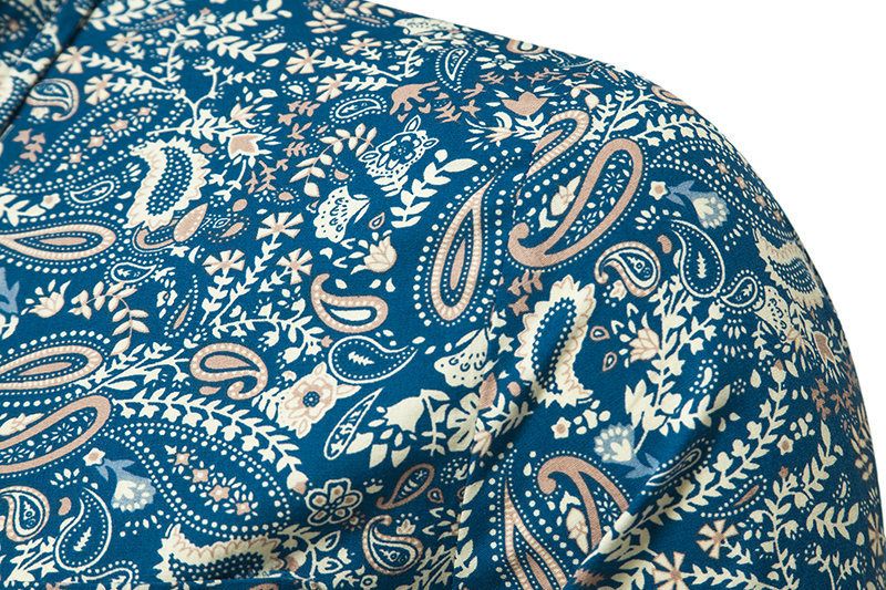 Autumn and Winter New Long sleeved Shirt Men's Paisley Printed European Size Casual Long sleeved Shirt Men's Shirt