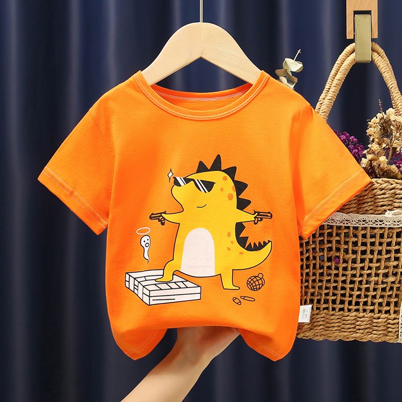Girls' short sleeved T-shirt, pure cotton, new girls' clothing, children's summer clothing, children's summer top