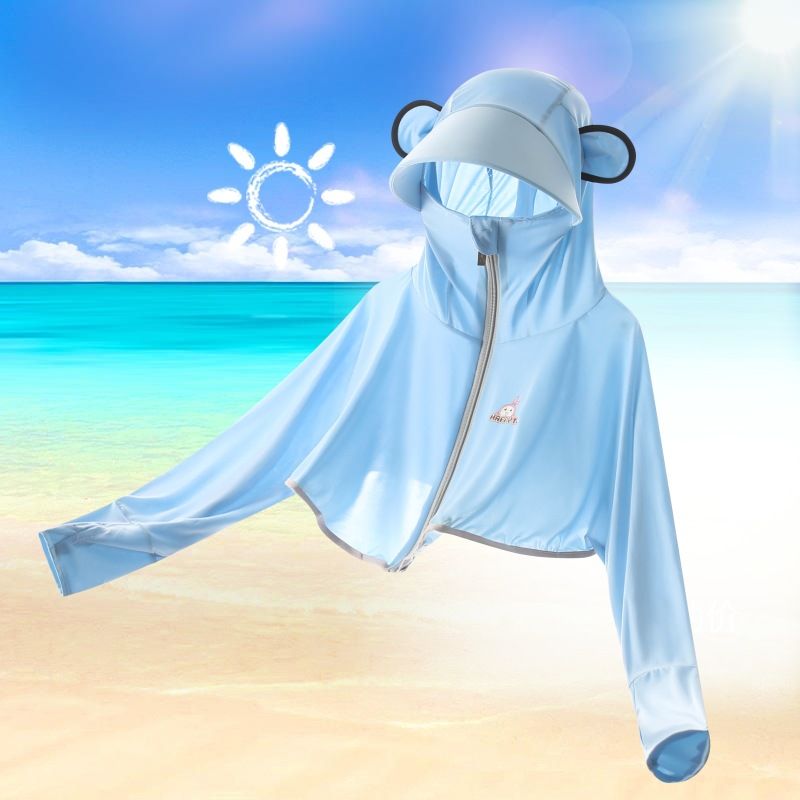 Children's Sunscreen Clothing, Girls' UV Protection, Boys' 2024 New Ice Silk Coat, Summer Sunscreen Clothing