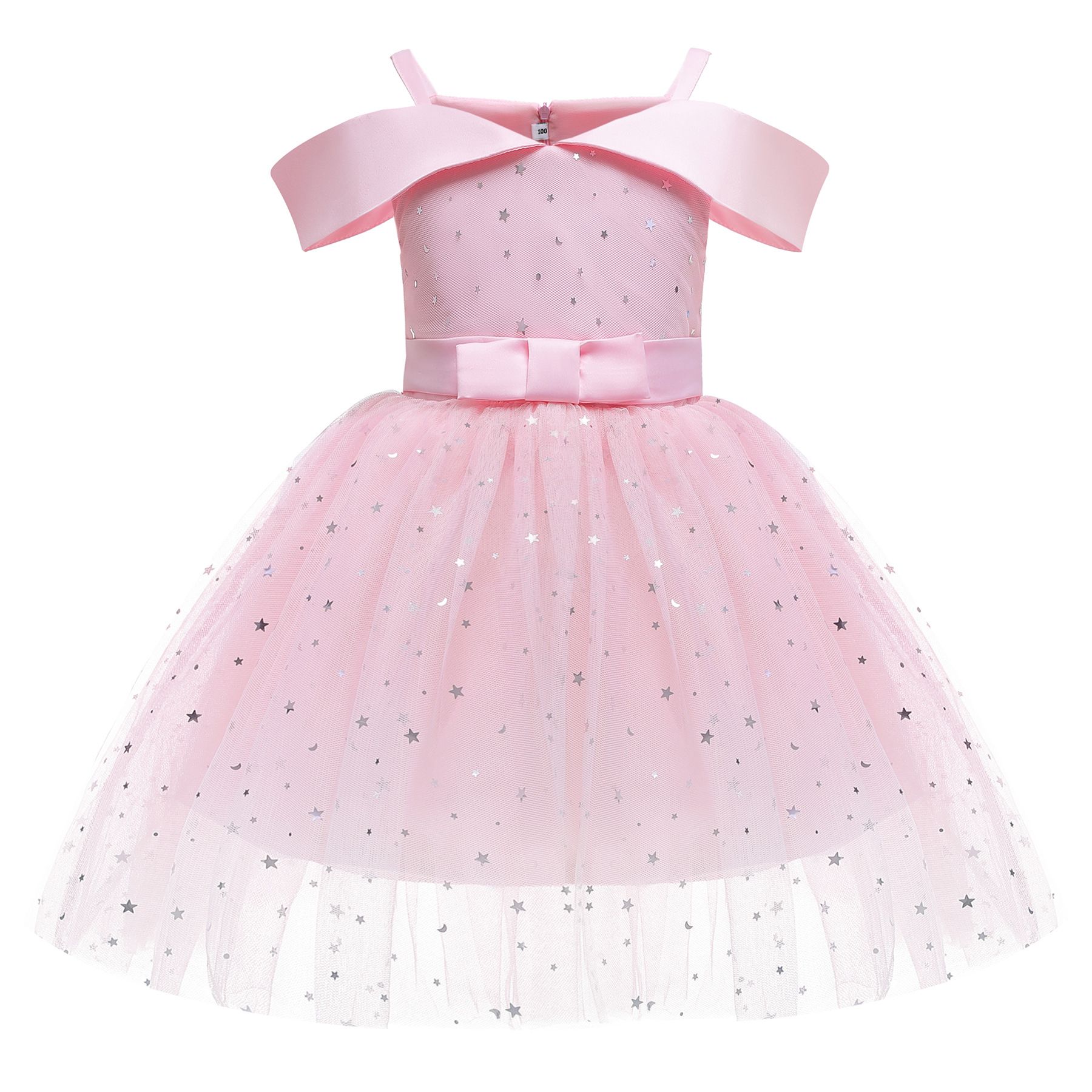 Girl's dress, cross-border children's clothing, little girl's ice and snow romance, Elsa princess dress, children's Elsa off the shoulder fluffy skirt