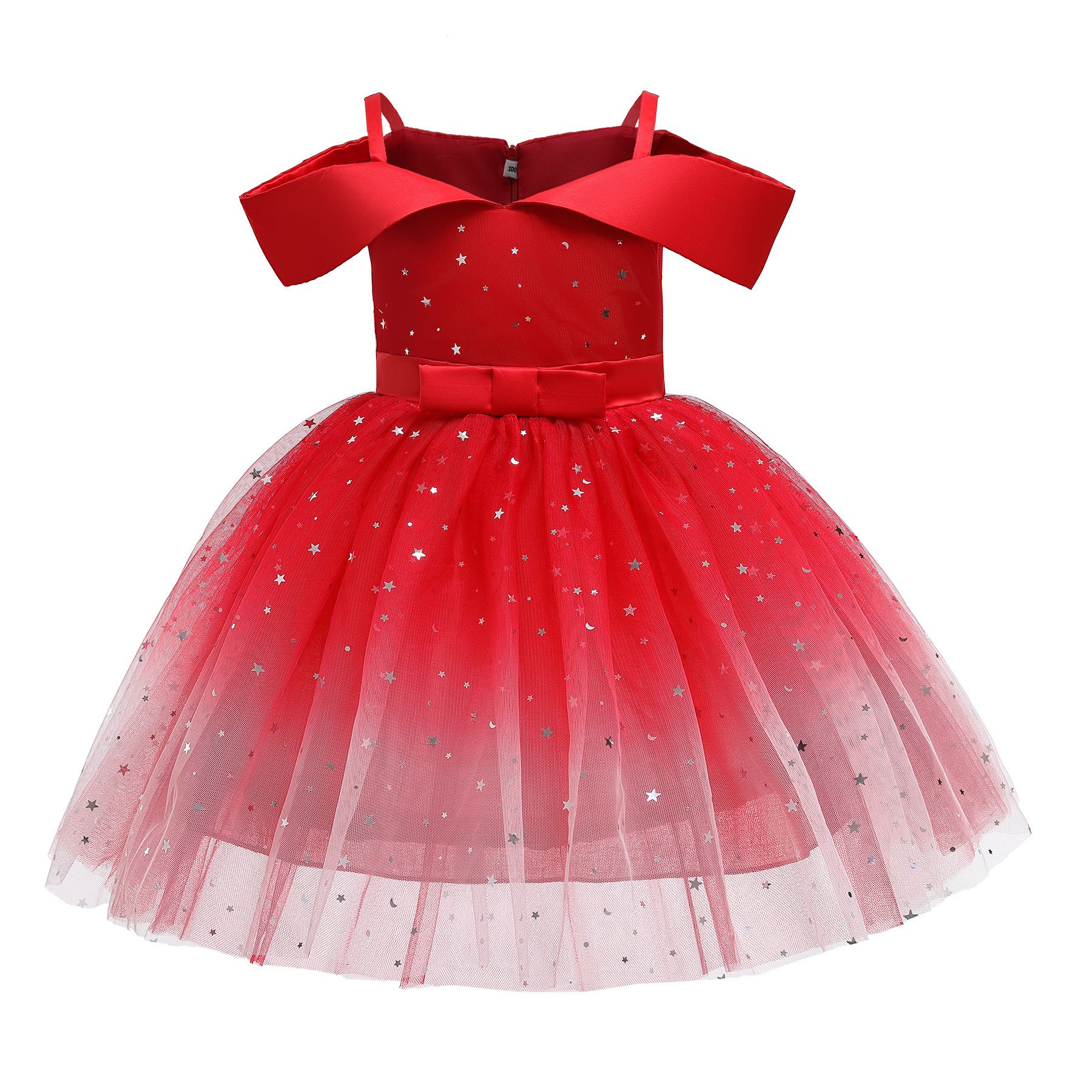 Girl's dress, cross-border children's clothing, little girl's ice and snow romance, Elsa princess dress, children's Elsa off the shoulder fluffy skirt