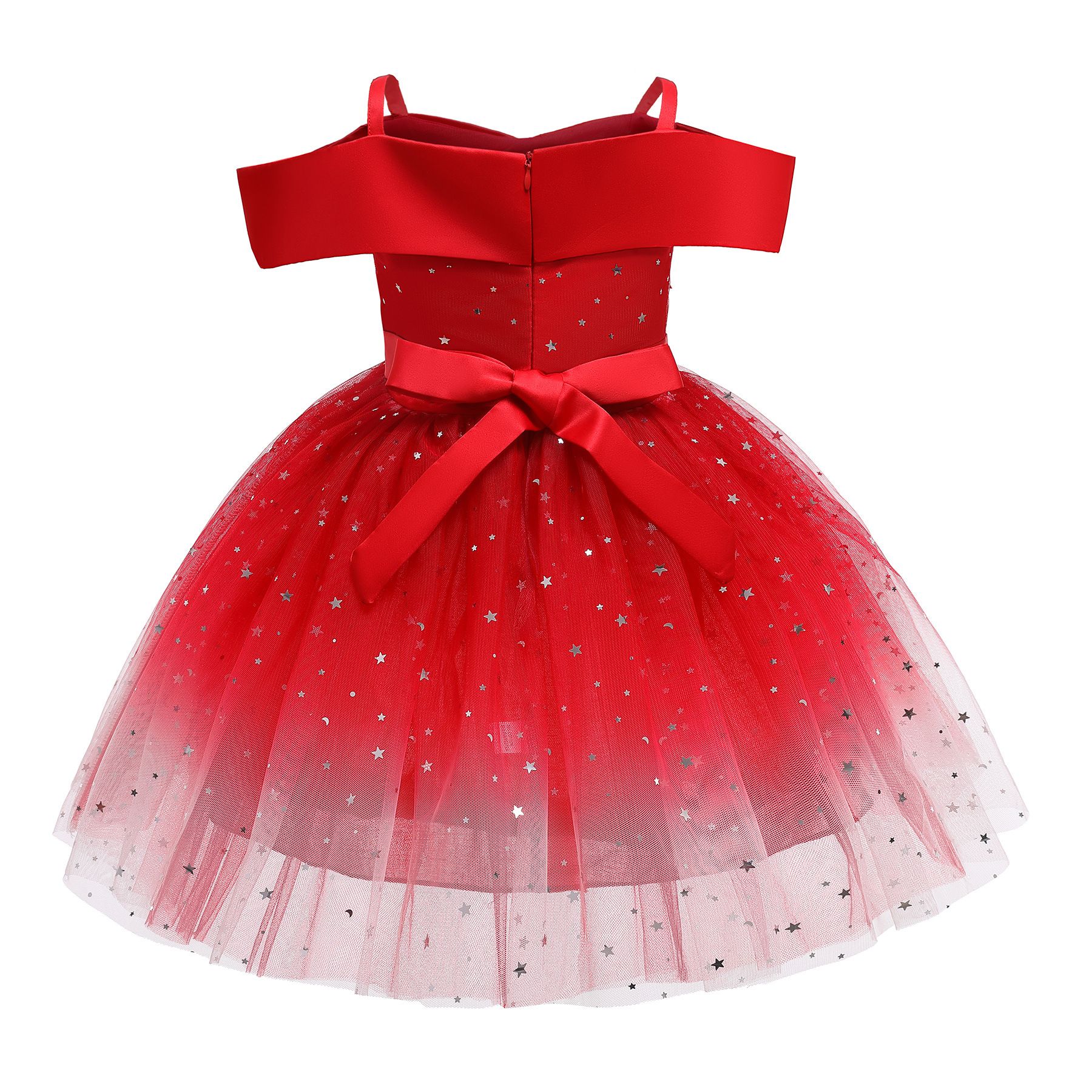 Girl's dress, cross-border children's clothing, little girl's ice and snow romance, Elsa princess dress, children's Elsa off the shoulder fluffy skirt