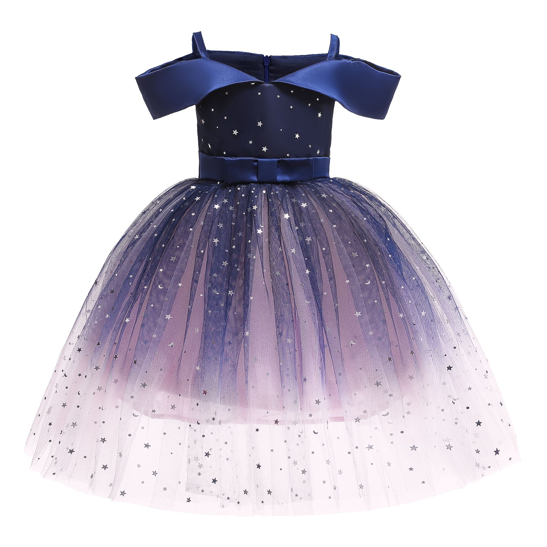 Girl's dress, cross-border children's clothing, little girl's ice and snow romance, Elsa princess dress, children's Elsa off the shoulder fluffy skirt