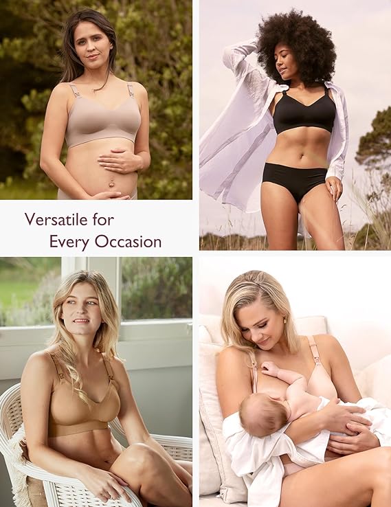 Momcozy maternity bra, anti sagging, large one piece, front buckle without steel ring, thin breastfeeding bra, seamless and super comfortable maternity bra
