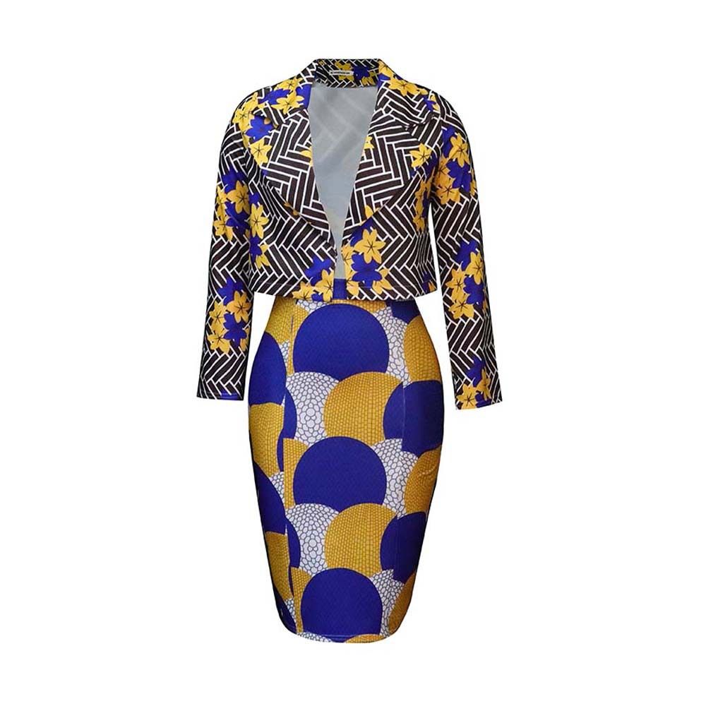 European and American women's fashion casual small suit jacket half skirt set two-piece set