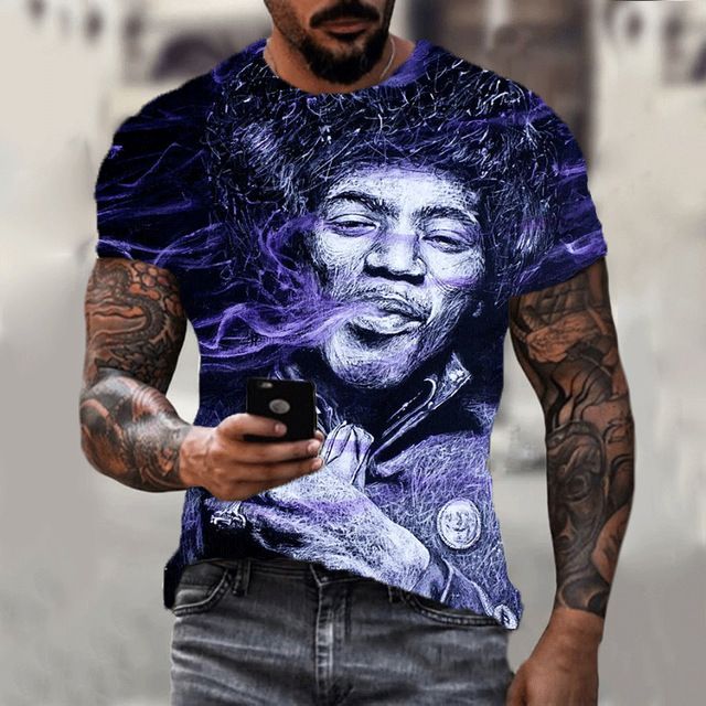 Summer new Bob Marley rapper 3D printed T-shirt, fashionable plus size couple parent-child T-shirt, casual short sleeved round neck top, hot selling street hip-hop T-shirt