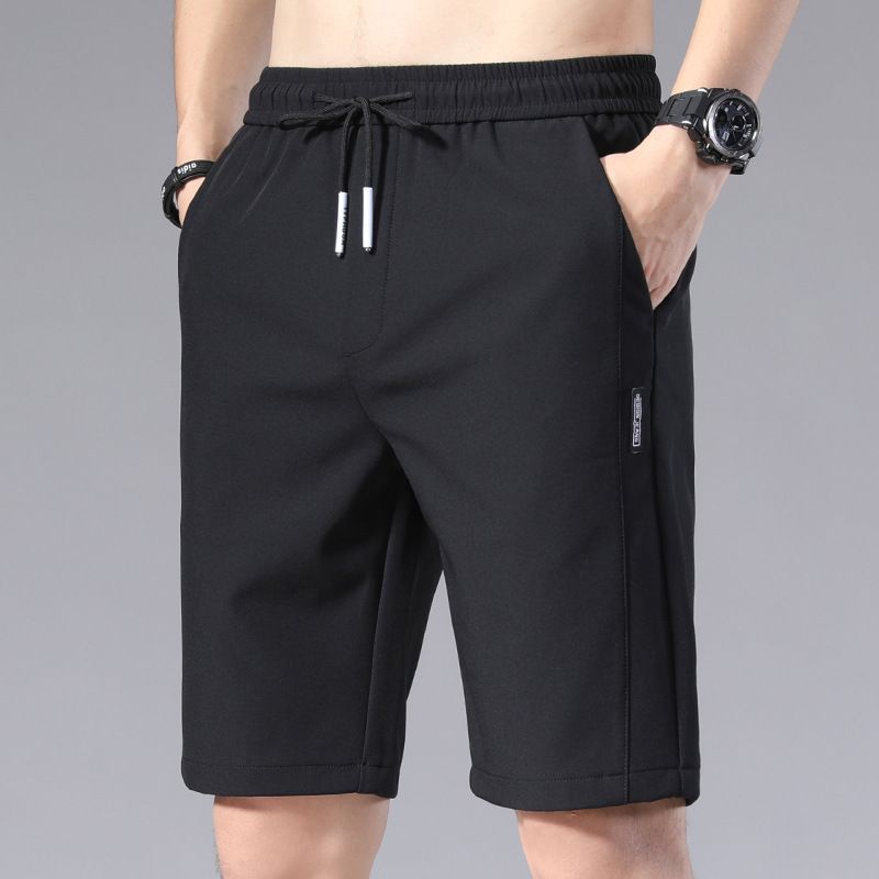 Summer thin five point ice silk casual shorts, men's large shorts, beach pants, wearing horse pants on the outside, summer shorts