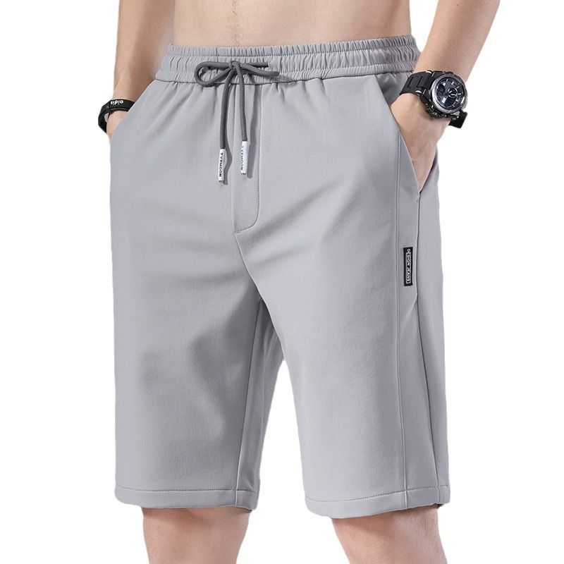 Summer thin five point ice silk casual shorts, men's large shorts, beach pants, wearing horse pants on the outside, summer shorts