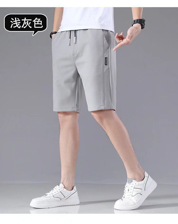 Summer thin five point ice silk casual shorts, men's large shorts, beach pants, wearing horse pants on the outside, summer shorts