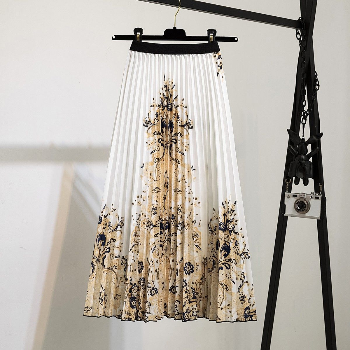 New half skirt women's clothing, popular African half skirt, printed cartoon pleated skirt, elastic waist large hem A-line skirt, fashionable and versatile