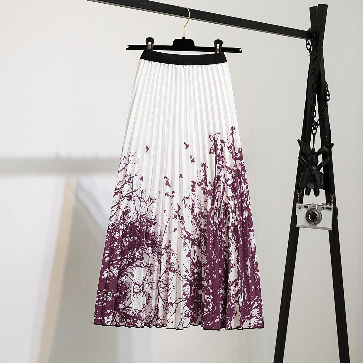 New half skirt women's clothing, popular African half skirt, printed cartoon pleated skirt, elastic waist large hem A-line skirt, fashionable and versatile