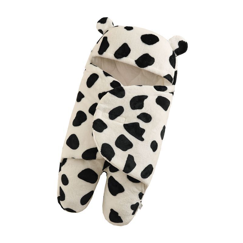 Baby hug, flannel baby sleeping bag, thickened split leg anti kick, baby bag, autumn and winter newborn swaddling bag
