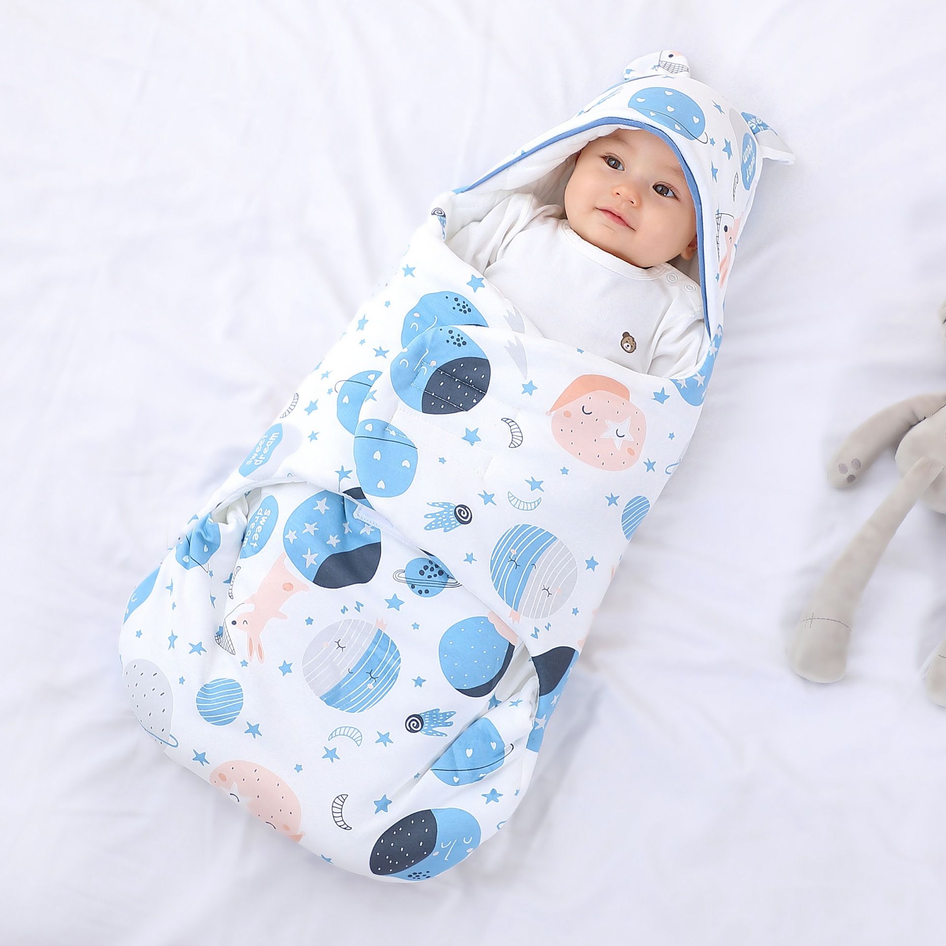 Newborn delivery room bag carried by newborn, butterfly swaddle, sleeping bag, pure cotton, spring, autumn, winter thick baby products