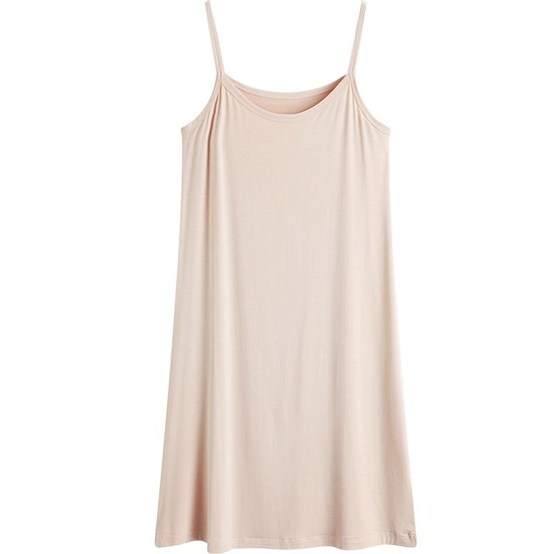 New Modal camisole dress for women's summer, with a bottom lining, black tank top long skirt, spring and autumn skirts, cotton anti glare bottom A-line skirt, soft, comfortable and breathable