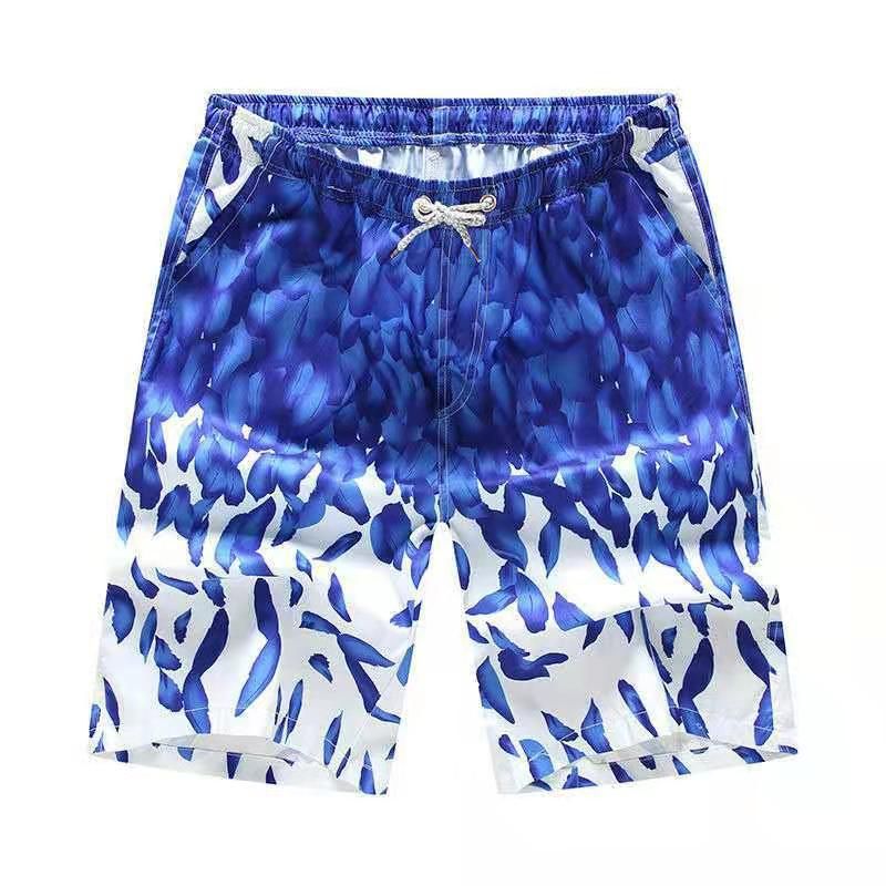 New summer beach pants, surfing printed shorts, men's loose casual shorts, men's capris, beach swimwear, lace up slim fit couple shorts, quick drying pants