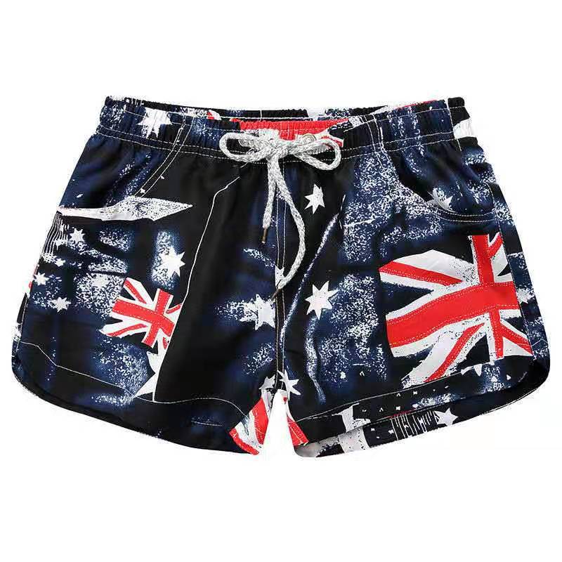 New summer beach pants, surfing printed shorts, men's loose casual shorts, men's capris, beach swimwear, lace up slim fit couple shorts, quick drying pants