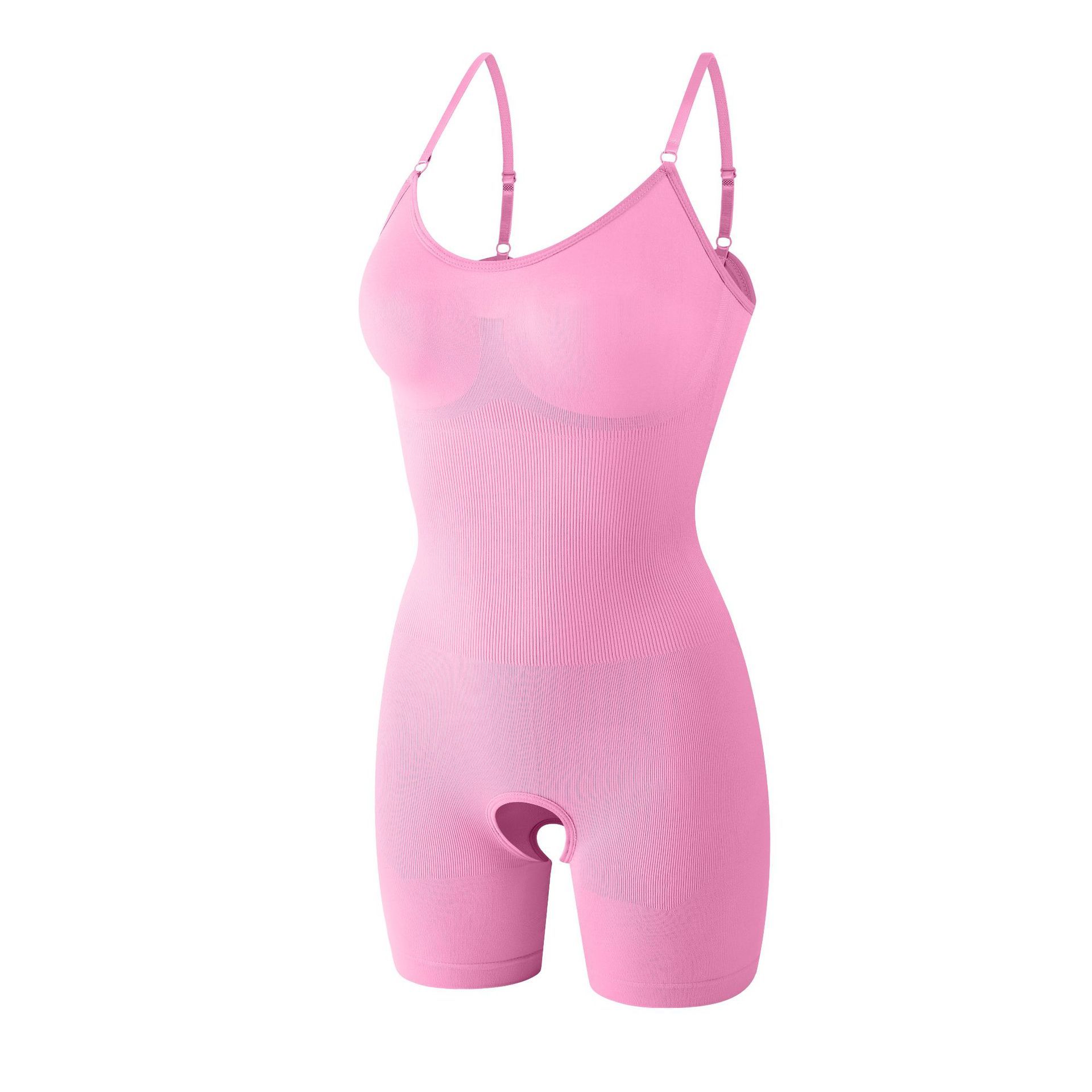 New one-piece shapewear for women, postpartum waist tightening and abdominal shaping shapewear, open size, body slimming and chest support, solid color suspender body suit