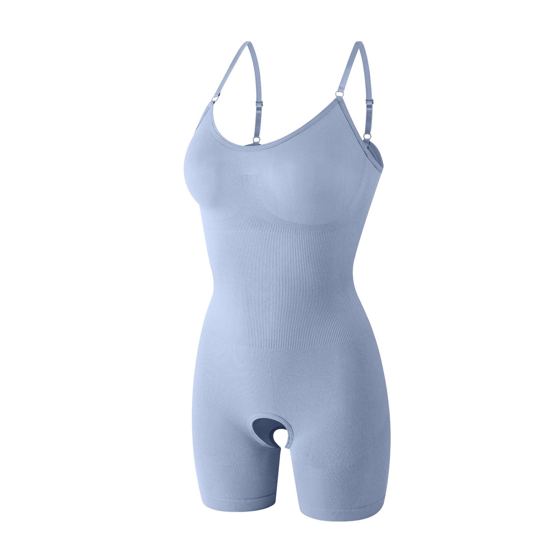 New one-piece shapewear for women, postpartum waist tightening and abdominal shaping shapewear, open size, body slimming and chest support, solid color suspender body suit
