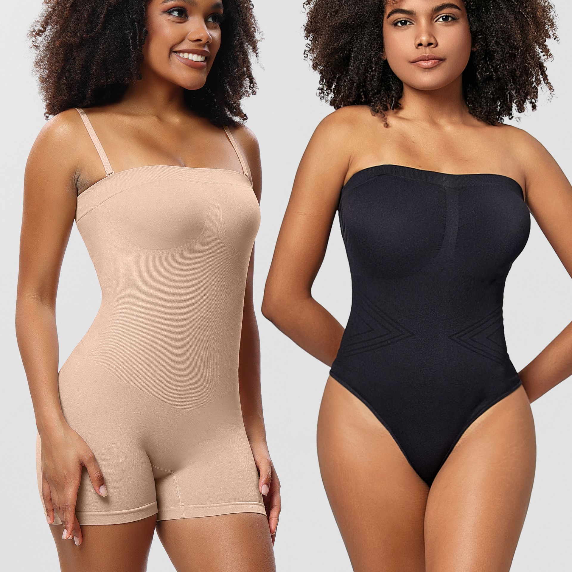 New body shaping jumpsuit for women, body shaping suit, strapless bodysuit Shapewear jumpsuit, waist wrapped chest underwear, T-shaped flat angle jumpsuit, popular oversized bottoming body shaping bra