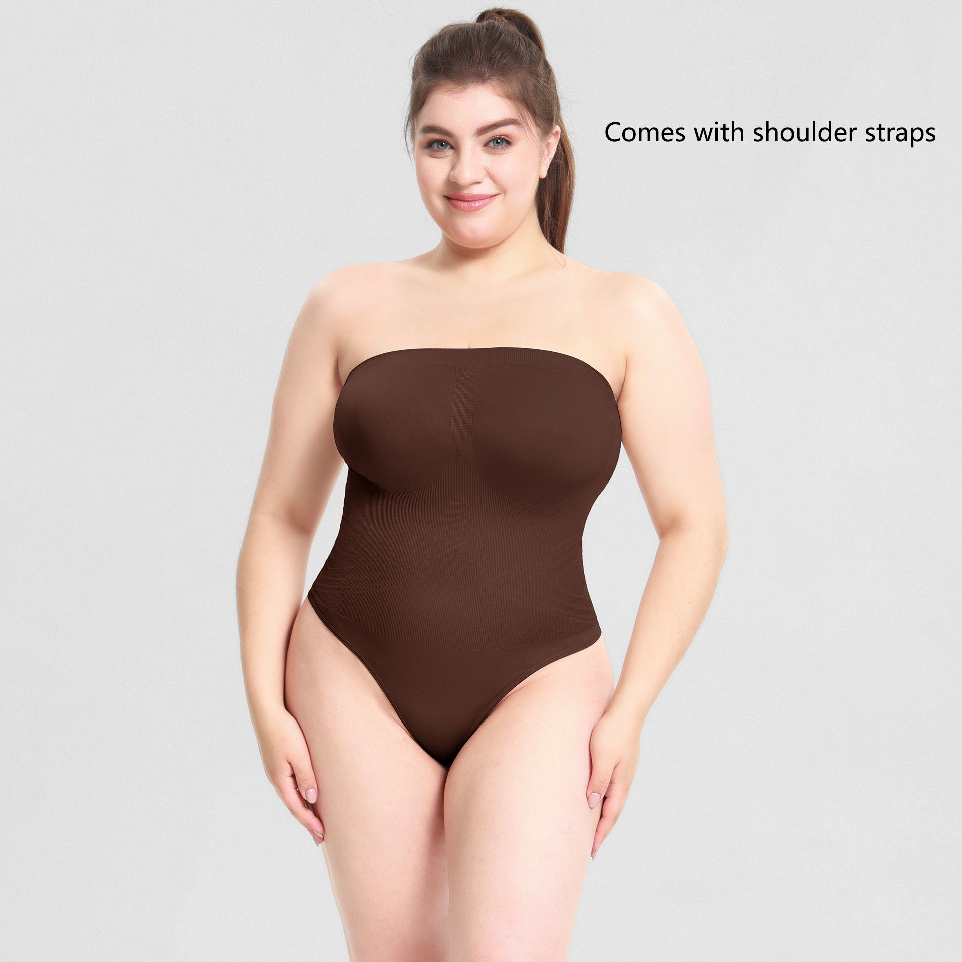 New body shaping jumpsuit for women, body shaping suit, strapless bodysuit Shapewear jumpsuit, waist wrapped chest underwear, T-shaped flat angle jumpsuit, popular oversized bottoming body shaping bra