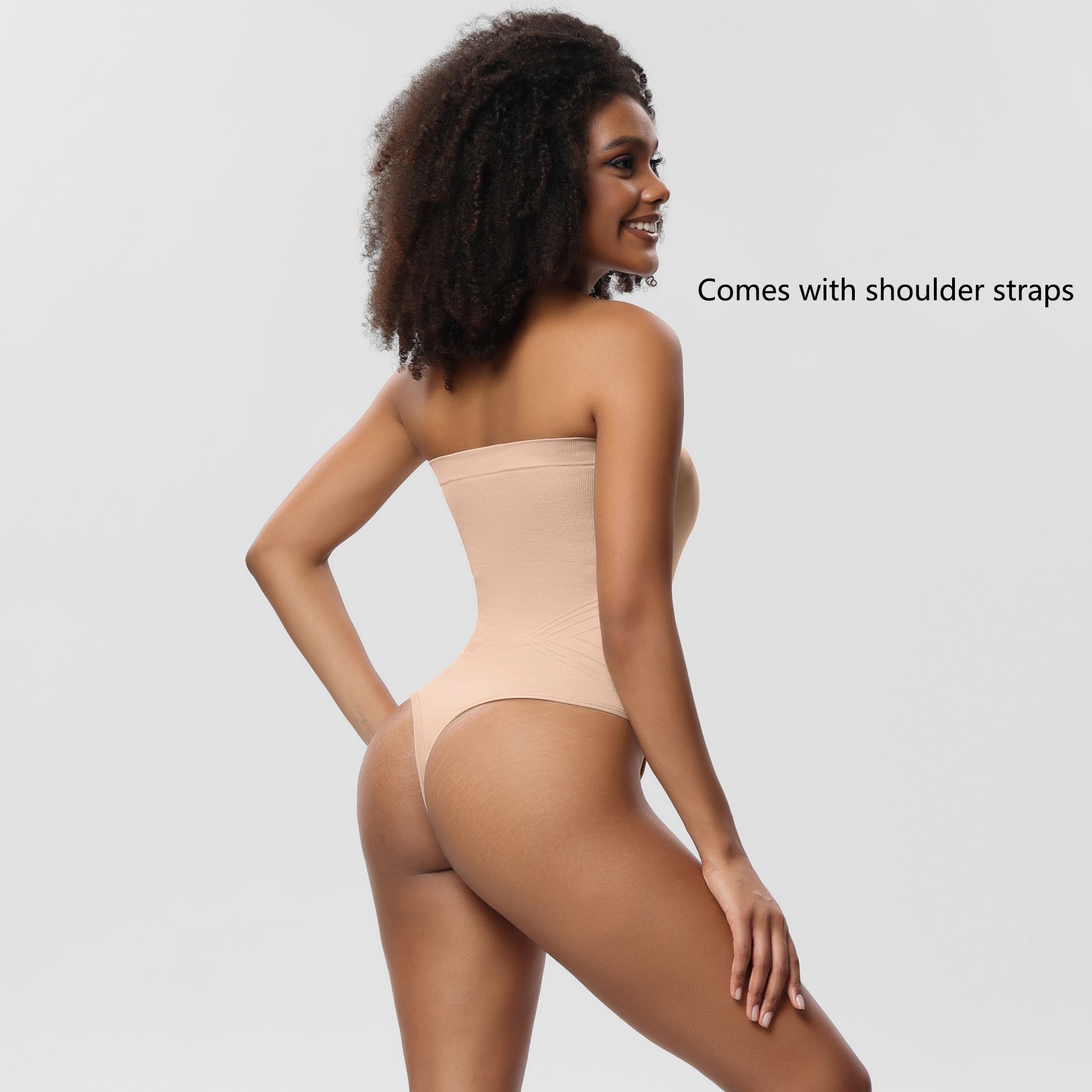 New body shaping jumpsuit for women, body shaping suit, strapless bodysuit Shapewear jumpsuit, waist wrapped chest underwear, T-shaped flat angle jumpsuit, popular oversized bottoming body shaping bra