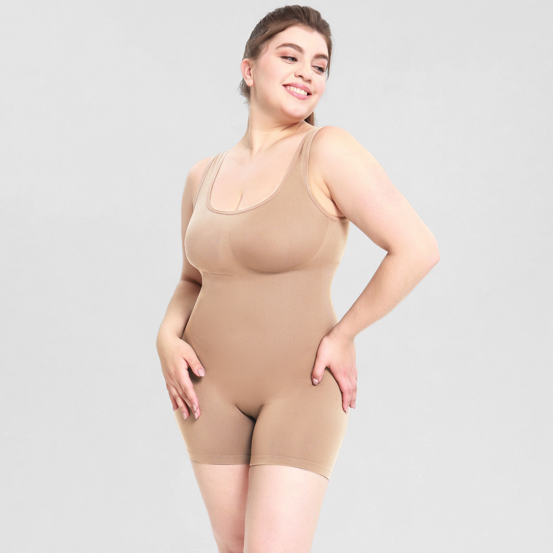 New body shaping jumpsuit for women, body shaping suit, strapless bodysuit Shapewear jumpsuit, waist wrapped chest underwear, T-shaped flat angle jumpsuit, popular oversized bottoming body shaping bra